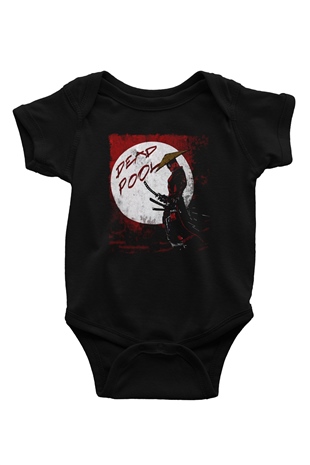 Samuray Deadpool BaskılıBeyaz Tshirt Bebek Body - Zıbın