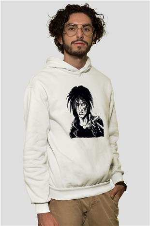 Sandman Baskılı Beyaz Unisex Hoodie