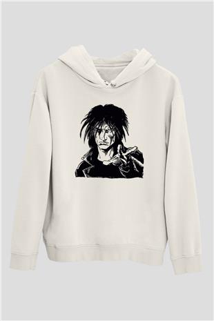 Sandman Baskılı Beyaz Unisex Hoodie