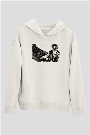 Sandman Baskılı Beyaz Unisex Hoodie