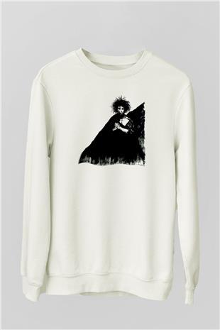Sandman Baskılı Beyaz Unisex Sweatshirt