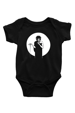Sandman Baskılı Unisex Siyah Bebek Body - Zıbın