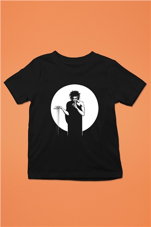 Sandman Baskılı Unisex Siyah Çocuk Tişört - Tshirt