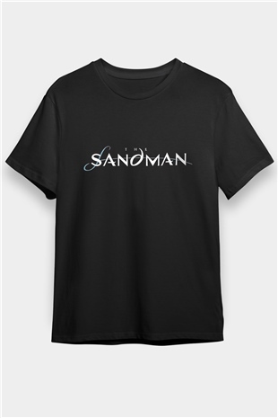 Sandman Baskılı Unisex Siyah Tişört - Tshirt
