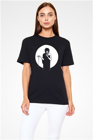 Sandman Baskılı Unisex Siyah Tişört - Tshirt