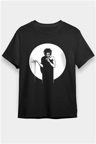 Sandman Baskılı Unisex Siyah Tişört - Tshirt