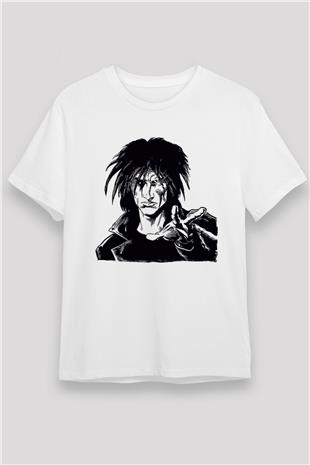 Sandman Unisex Baskılı Beyaz Tişört - Tshirt