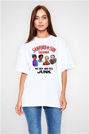 Sanford and Son Beyaz Oversize Tişört Oversize T-shirt
