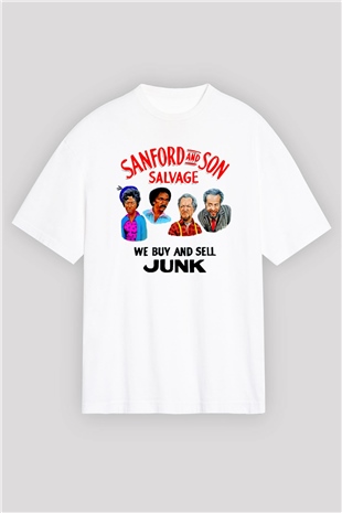 Sanford and Son Beyaz Oversize Tişört Oversize T-shirt