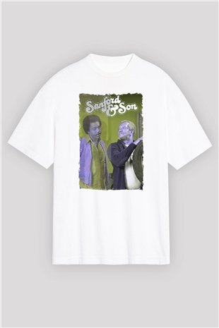 Sanford and Son Beyaz Oversize Tişört Oversize T-shirt