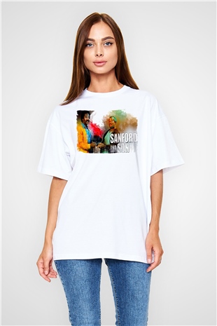 Sanford and Son Beyaz Oversize Tişört Oversize T-shirt