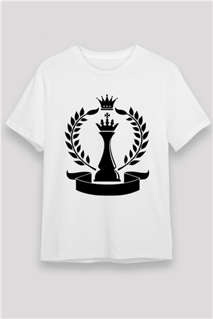 Satranç Beyaz Unisex Tişört T-Shirt - TişörtFabrikası