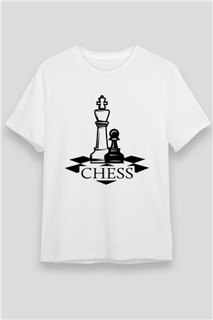 Satranç Beyaz Unisex Tişört T-Shirt - TişörtFabrikası