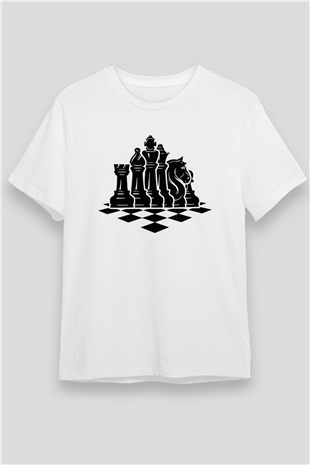 Satranç Beyaz Unisex Tişört T-Shirt - TişörtFabrikası