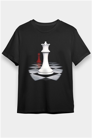 Satranç Siyah Unisex Tişört T-Shirt - TişörtFabrikası