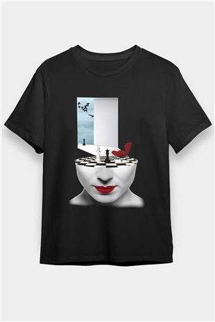 Satranç Siyah Unisex Tişört T-Shirt - TişörtFabrikası