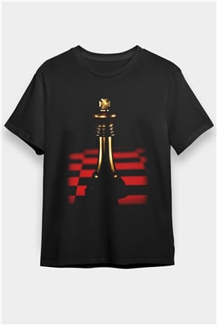 Satranç Siyah Unisex Tişört T-Shirt - TişörtFabrikası
