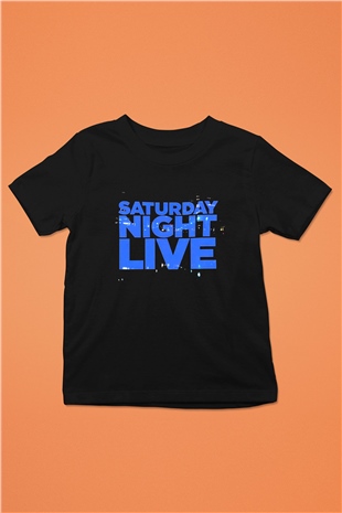 Saturday Night Live Baskılı Siyah Unisex Çocuk Tişört