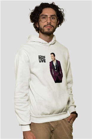 Saturday Night Live Beyaz Unisex Hoodie