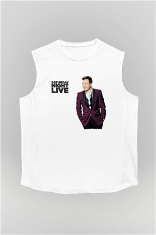 Saturday Night Live Beyaz Unisex Kolsuz Tişört