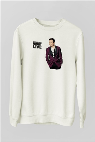 Saturday Night Live Beyaz Unisex Sweatshirt