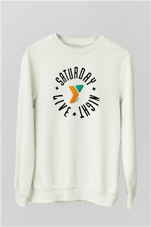 Saturday Night Live Beyaz Unisex Sweatshirt