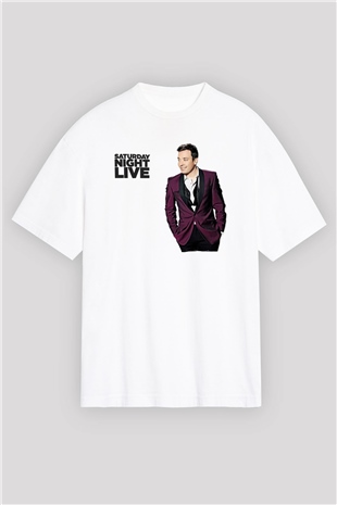 Saturday Night Live Beyaz Oversize Tişört Oversize T-shirt