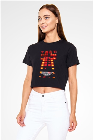 Saturday Night Live Siyah   Crop Top Tişört