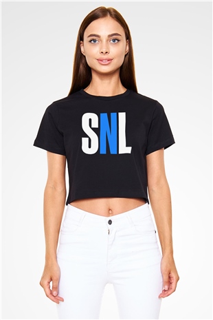 Saturday Night Live Siyah   Crop Top Tişört