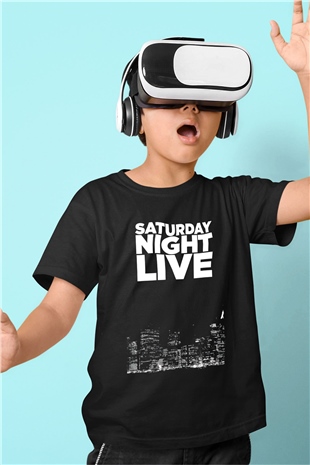 Saturday Night Live Siyah Unisex Çocuk Tişört