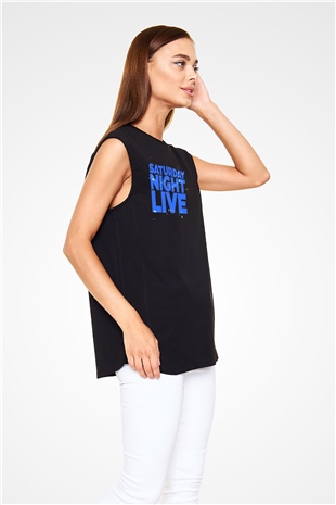 Saturday Night Live Siyah Unisex Kolsuz Tişört