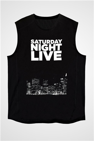 Saturday Night Live Siyah Unisex Kolsuz Tişört