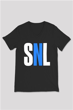 Saturday Night Live Siyah Unisex  V Yaka Tişört