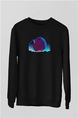 Satürn Siyah Unisex Sweatshirt