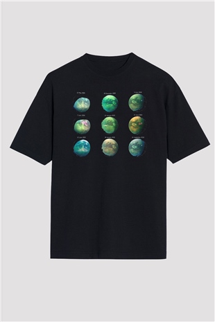 Satürn Siyah Oversize Tişört Oversize T-shirt - TişörtFabrikası