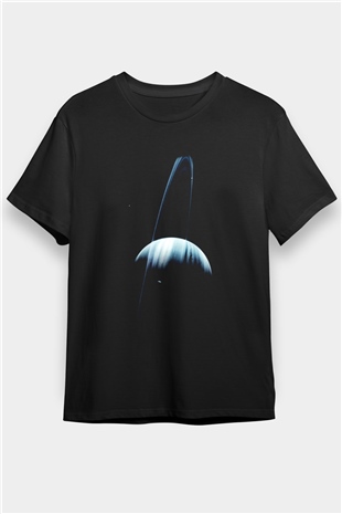 Satürn Siyah Unisex Tişört T-Shirt - TişörtFabrikası