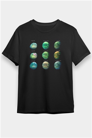 Satürn Siyah Unisex Tişört T-Shirt - TişörtFabrikası