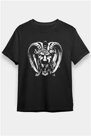 Satyricon Baskılı Unisex Siyah Tişört - Tshirt