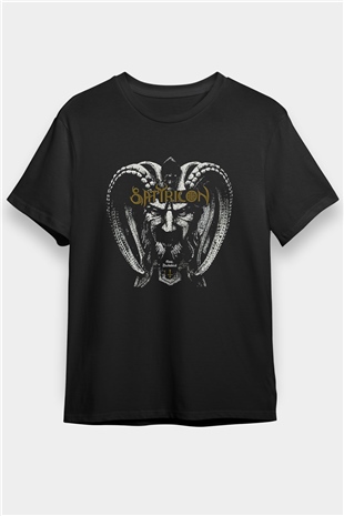 Satyricon Baskılı Unisex Siyah Tişört - Tshirt