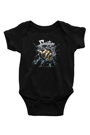 Savatage Baskılı Unisex Siyah Bebek Body - Zıbın