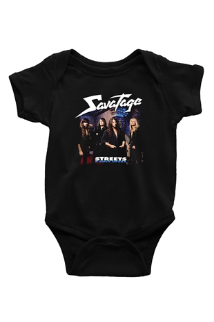 Savatage Baskılı Unisex Siyah Bebek Body - Zıbın