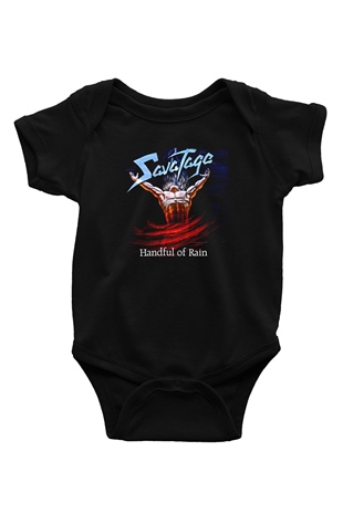 Savatage Baskılı Unisex Siyah Bebek Body - Zıbın