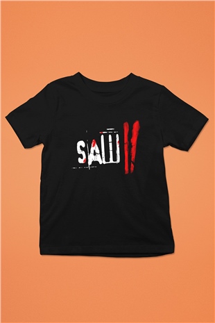 Saw Baskılı Siyah Unisex Çocuk Tişört