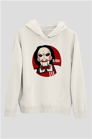 Saw Beyaz Unisex Hoodie