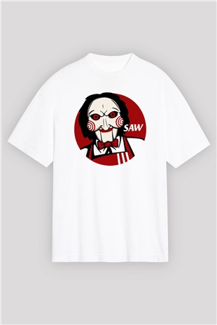 Saw Beyaz Oversize Tişört Oversize T-shirt