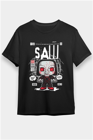 Saw Billy Baskılı Unisex Siyah Tişört