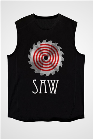 Saw Siyah Unisex Kolsuz Tişört