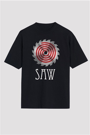Saw Siyah Unisex Oversize Tişört T-Shirt