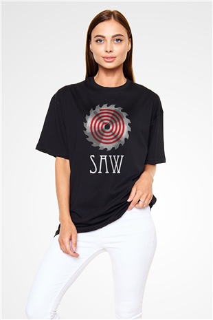 Saw Siyah Unisex Oversize Tişört T-Shirt
