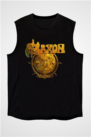 Saxon Siyah Unisex Kolsuz Tişört